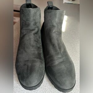 Nine West Charcoal Faux Suede Ankle Booties.